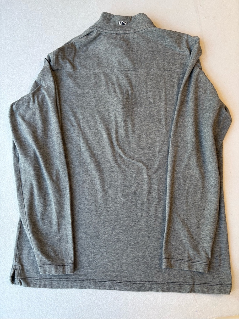 Vineyard Vines Edgartown Heathered Gray Quarter Zip Pima Cotton Pullover M prep - Picture 6 of 7